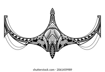 Maori ethnic style for tribal tattoo design. Polynesian tattoo ornament. vector illustration.