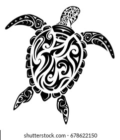Maori ethnic style turtle tattoo