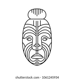 Maori face icon. Outline maori face vector icon for web design isolated on white background