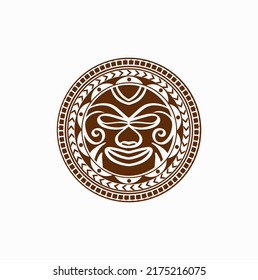 Maori Face Sun Tattoo Design 