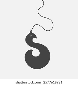 Maori fishing hook on white