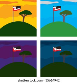 Maori Flag on One Tree Hill, Auckland, New Zealand