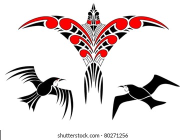 Maori Koru Bird Designs