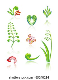 Maori Koru Logo Design Color Elements Set