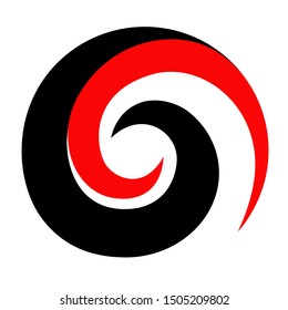 Maori Koru Red Black Spiral New Zealand Kiwiana style