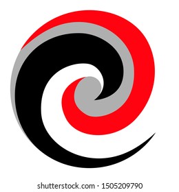 Maori Koru Spiral Logo black red grey New Zealand Kiwiana style