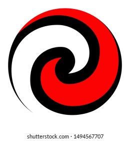 Maori koru spiral swirl for logo or icon in red New Zealand Kiwiana style