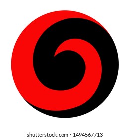 Maori koru spiral swirl for logo or icon in red New Zealand Kiwiana style