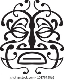 The maori mask isolated on white