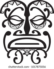 Maori mask isolation on white