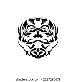 Maori mask. Traditional decor pattern from Polynesia and Hawaii. Isolated on white background. Flat style. Vector illustration.