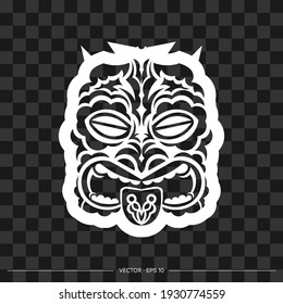 Maori pattern face. Samoan style mask. Polynesian print. Vector illustration.
