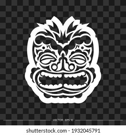 Maori pattern face. Samoan style mask. Polynesian print for T-shirts, cups, phone cases and more. Vector 