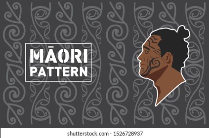 maori pattern in new zealand. graphic vector illustration.
