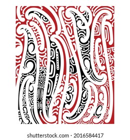 Maori pattern is redrawn to vector. Can be stretched or scaled at will.
