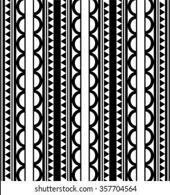 Maori / Polynesian Style bracelet tattoo black and white