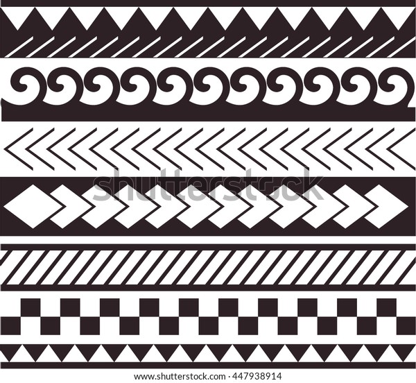 Immagine Vettoriale Stock A Tema Maori Polinesiano Style Bracciale Tatuaggio Bianco E Royalty Free