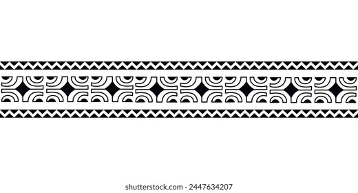 Maori Polynesisch Tattoo Armband. Stammesärmel nahtlose Muster-Vektorgrafik.	