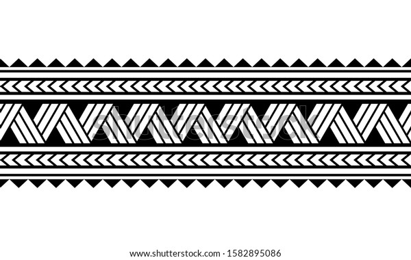 Maori Polynesian Tattoo Bracelet Tribal Sleeve Stock Vector Royalty Free