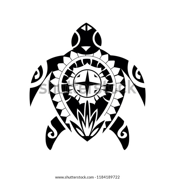 Maori Polynesian Turtle Tattoo Style Ornament Stock Vector (Royalty ...