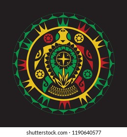 Maori Reggae Sun - Ornament Vector