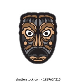 Maori or Samoan style mask. Isolated. Vector 