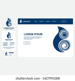 Maori sea symbol, vector business set templates