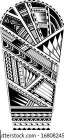 Maori Style Ornament Sleeve Tattoo