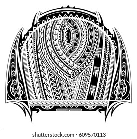 Maori style tattoo. Good for chest and sleeve tattoo