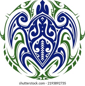 Maori style turtle tattoo shape