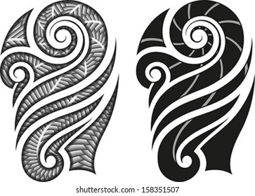 Maori styled tattoo pattern fits for a shoulder or an ankle. Editable vector illustration.