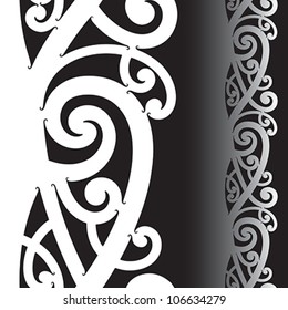 Maori styled tattoo pattern. Seamless vector illustration.