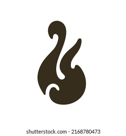 Maori symbol from New Zealand.  Hei Matau amulet. Fish hook, represent prosperity, abundance, fertility and strength. Vector illustration
