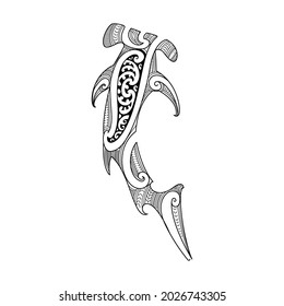 Maori Tattoo Hammerhead Shark Drawn Into Stock Vector (Royalty Free ...