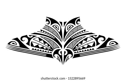 Maori tattoo sketch. Tribal ethno style tattoo for neck, back, chest.