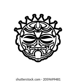 Maori traditional mask. Polynesian tattoo styled mask. Vector illustration.