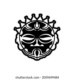 Maori traditional mask. Polynesian tattoo styled mask. Vector illustration.