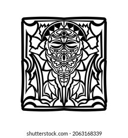 Maori traditional mask. Polynesian tattoo styled mask. Vector illustration.