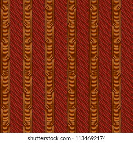 Maori tribal pattern vector seamless. Ethnic african fabric print. Traditional polynesian aboriginal art. Basket weave texture background for boho textile blanket, wallpaper, wrapping paper.