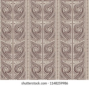 Maori tribal pattern vector seamless. African fabric print. Polynesian aboriginal art. Mexican ethnic background for gypsy textile blanket, wallpaper, wrapping paper and backdrop template.