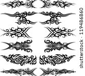 Maori tribal tattoo - Set of 6 different vector tribal tattoo in polynesian style