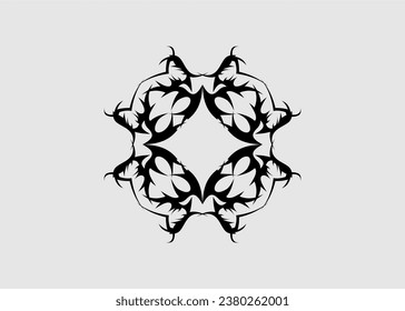 maori vector tattoo, sharp, sharp, sharp, symmetrical, scary, ethnic, tribal, line, fantasy, decoration