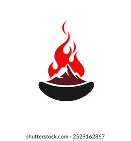 maountain volcano logo design, Volcano logo