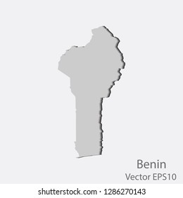 Map 3D of benin abstract corlor Gold on White background frame vecter illustration eps 10