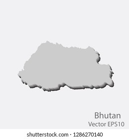 Map 3D of bhutan abstract corlor Gold on White background frame vecter illustration eps 10