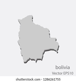 Map 3D of bolivia abstract corlor Gold on White background frame vecter illustration eps 10