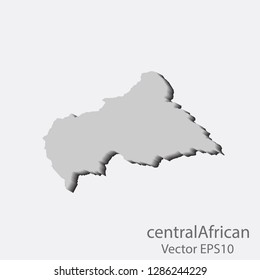Map 3D of centralAfricanRepublic abstract corlor Gold on White background frame vecter illustration eps 10