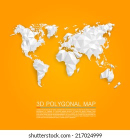 Map 3d Polygon. Vector Illustration