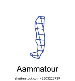 Map of Aammatour vector design template with dot technology, national borders and important cities illustration