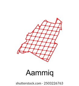 Map of Aammiq vector design template with dot technology, national borders and important cities illustration